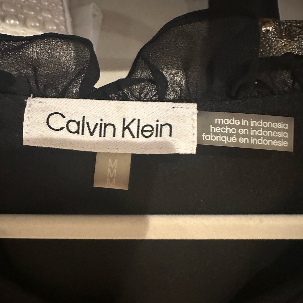 Calvin Klein Black Ruffle Blouse - Picture 4 of 10
